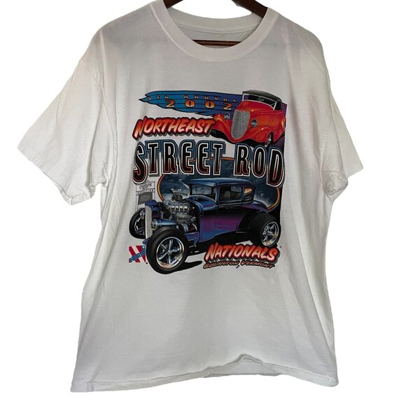 Vtg Y2K 2002 Northeast Street Rod Nationals T Shirt XL Hot Rod Cars Streetwear - Picture 2 of 3